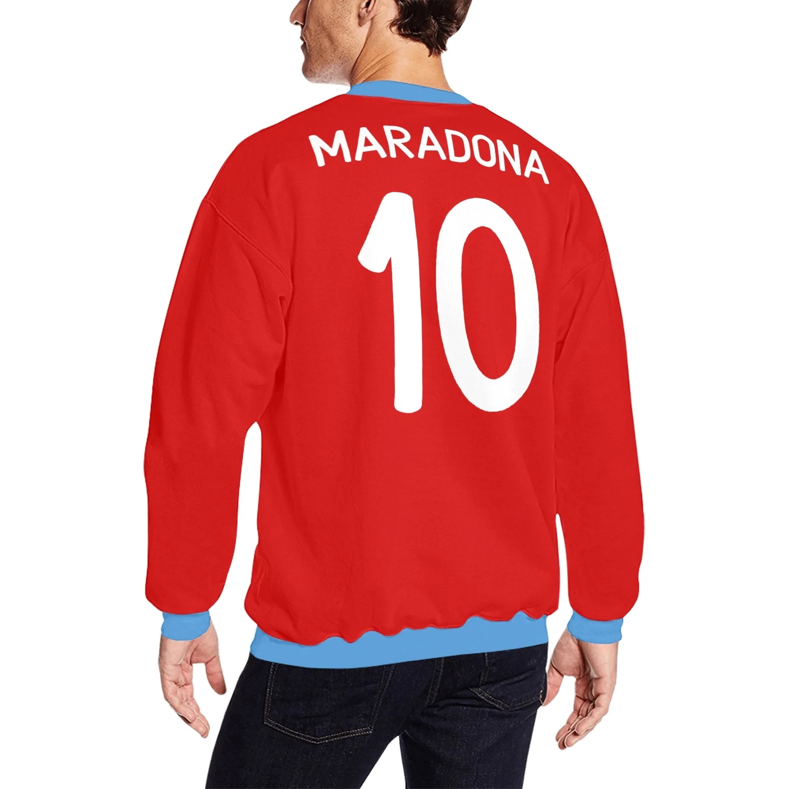 1987-88 Away Long Sleeves Shirt Red Maradona #10