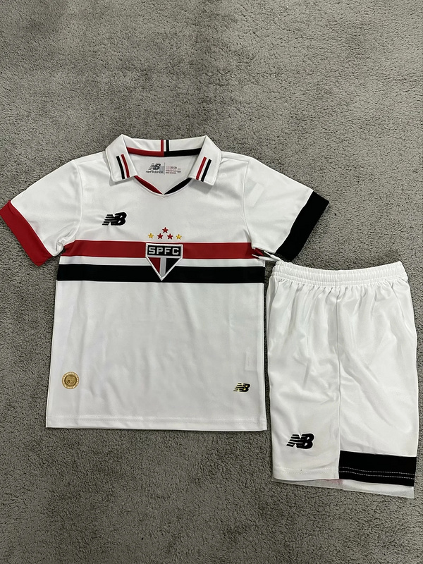 2024 2025 Sao Paulo Home White Kids Kit Jersey