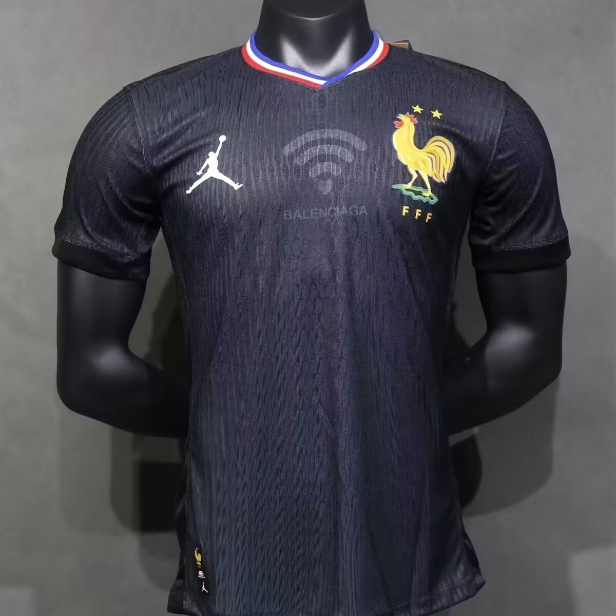 2024/2025 France Co-brande Balenciaga Entrainement Authentique Noir Maillot