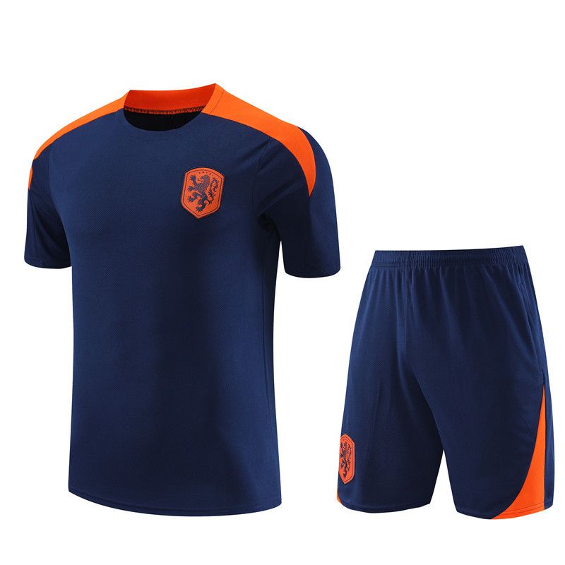 2024-25 Pays-Bas Domicile Entrainement Vestement Bleu Fonce Maillot