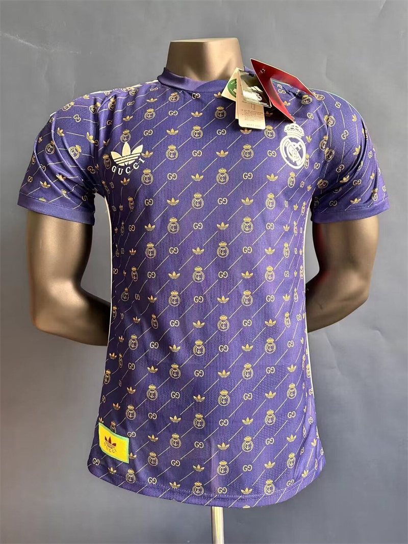 2024 2025 Real Madrid et GUCCI Pourpre Authentique Maillot