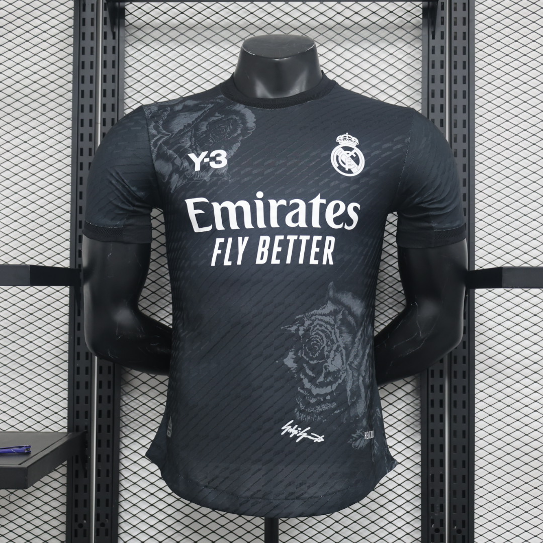 2024 25 Real Madrid Noir Y3 Rose Authentique Maillot