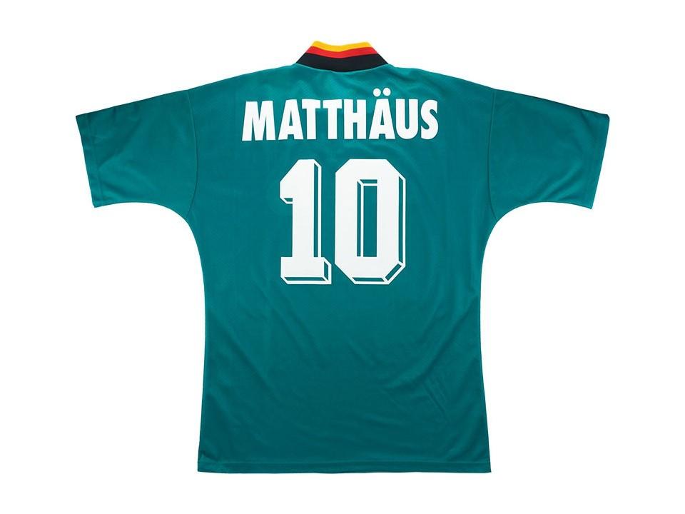 1994 Germany Away Shirt Matthaus #10 Green World Cup