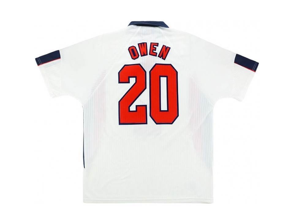 1998 Angleterre Domicile Chemise Owen #20 Coupe du Monde