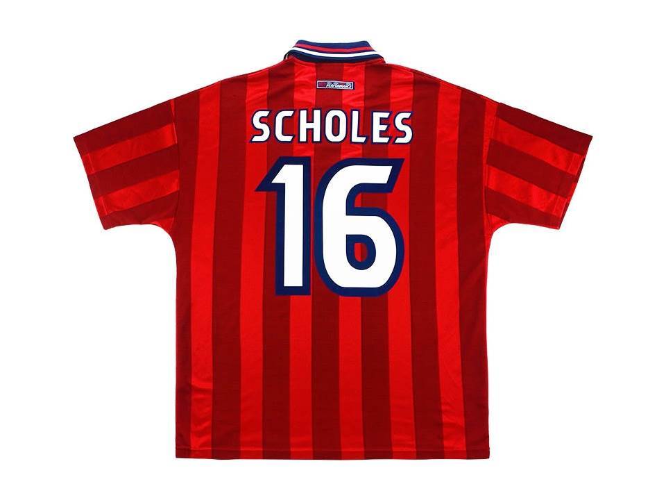 1998 Angleterre Exterieur Chemise Scholes #16