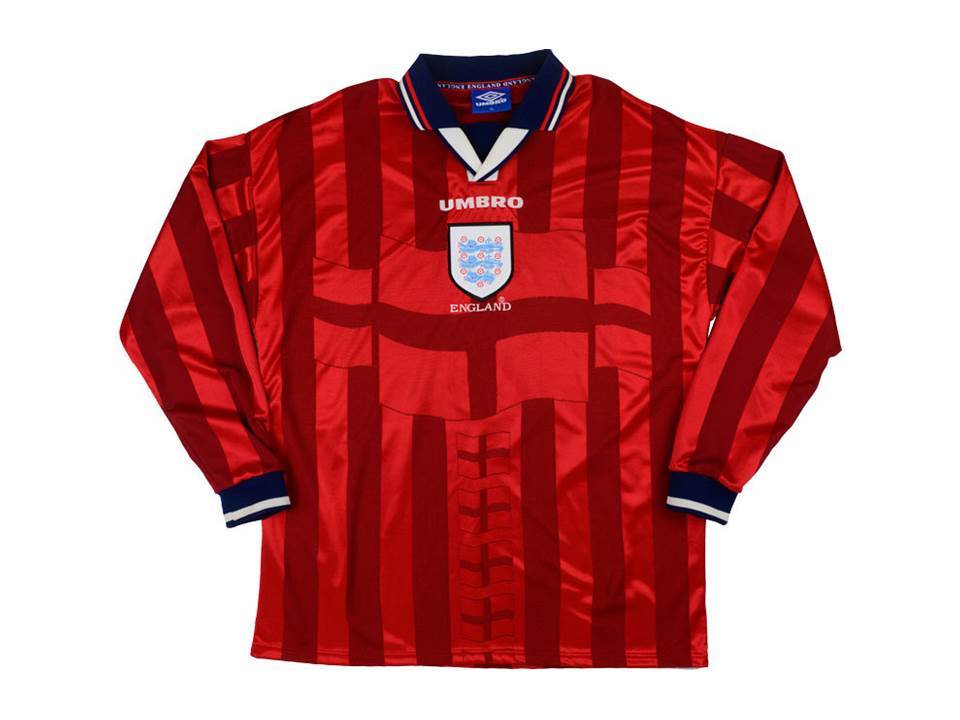 1998 England Away Long Sleeves Jersey