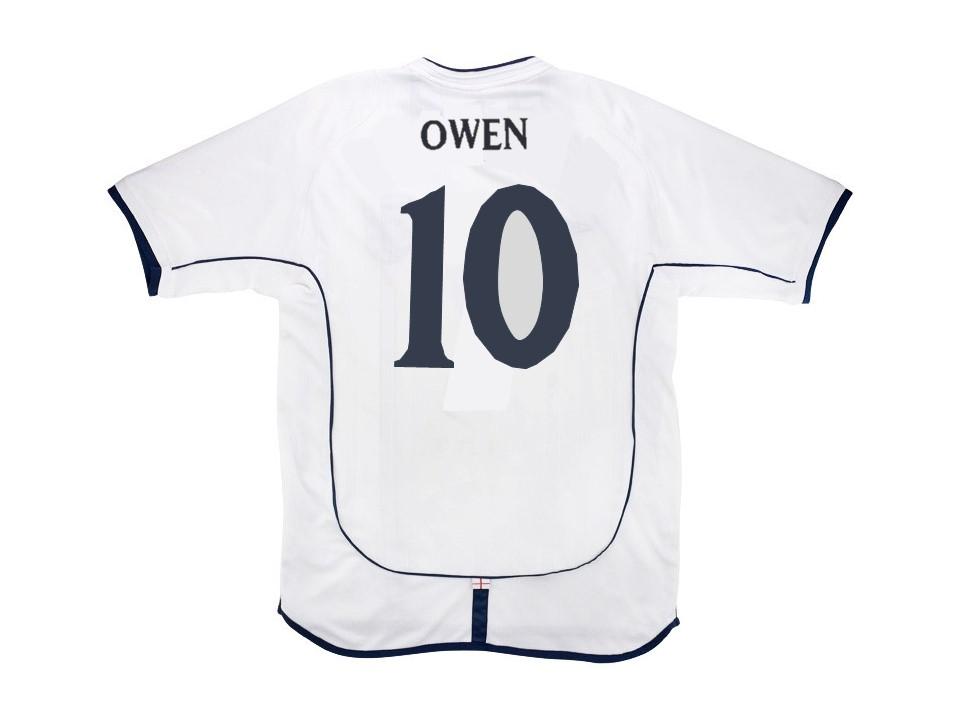 2002 Angleterre Domicile Chemise Owen #10 Coupe du Monde