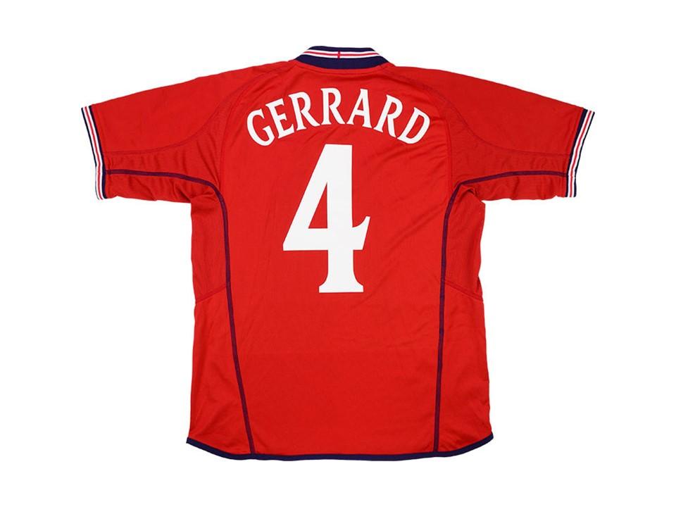 2002 England Home Jersey Gerrard #4