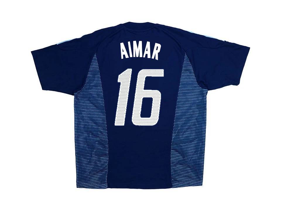 2002 Argentine Exterieur Maillot Aimar #16 Coupe du Monde