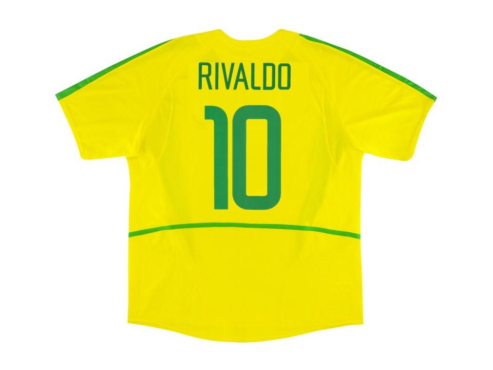 2002 Bresil Domicile Maillot Rivaldo #10 Coupe du Monde