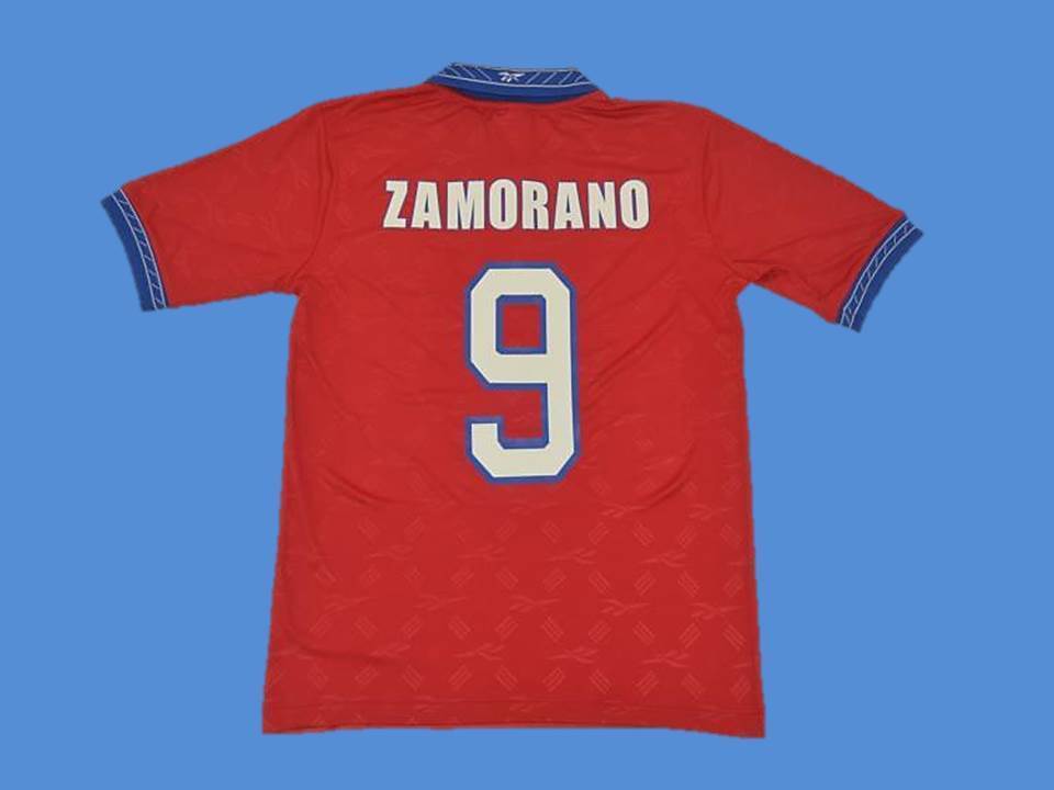 1998 Chili Domicile Maillot Zamorano #9 Coupe du Monde