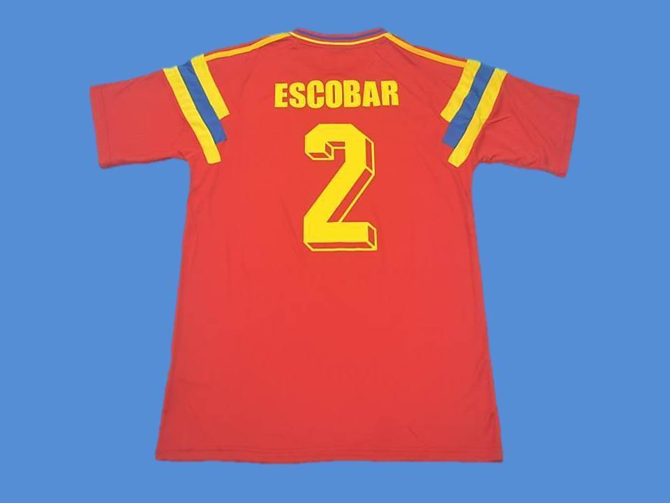 1990 Colombie Domicile Maillot Escobar #2 Coupe du Monde