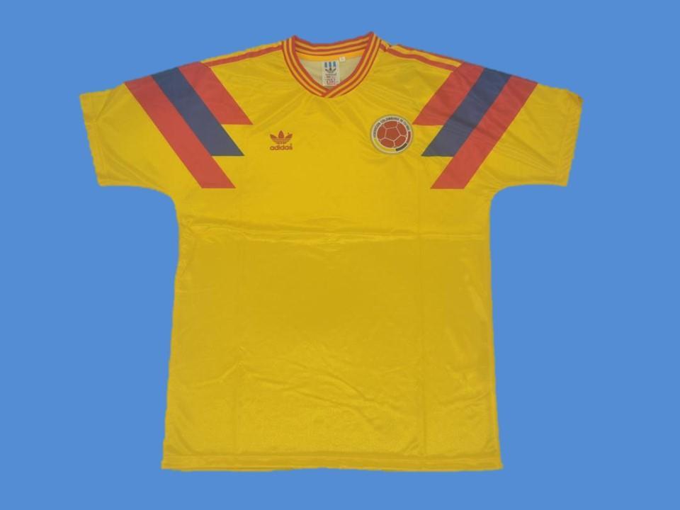 1990 Colombia Home Jersey Yellow World Cup