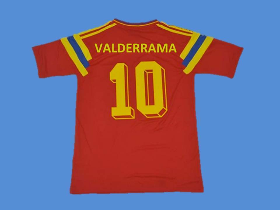 1990 Colombie Domicile Maillot Valderrama #10 Coupe du Monde