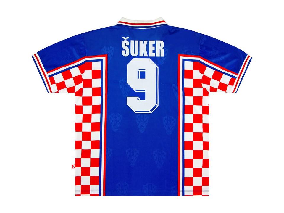 1998 Croatie Exterieur Chemise Suker #9 Hrvatska Coupe du Monde