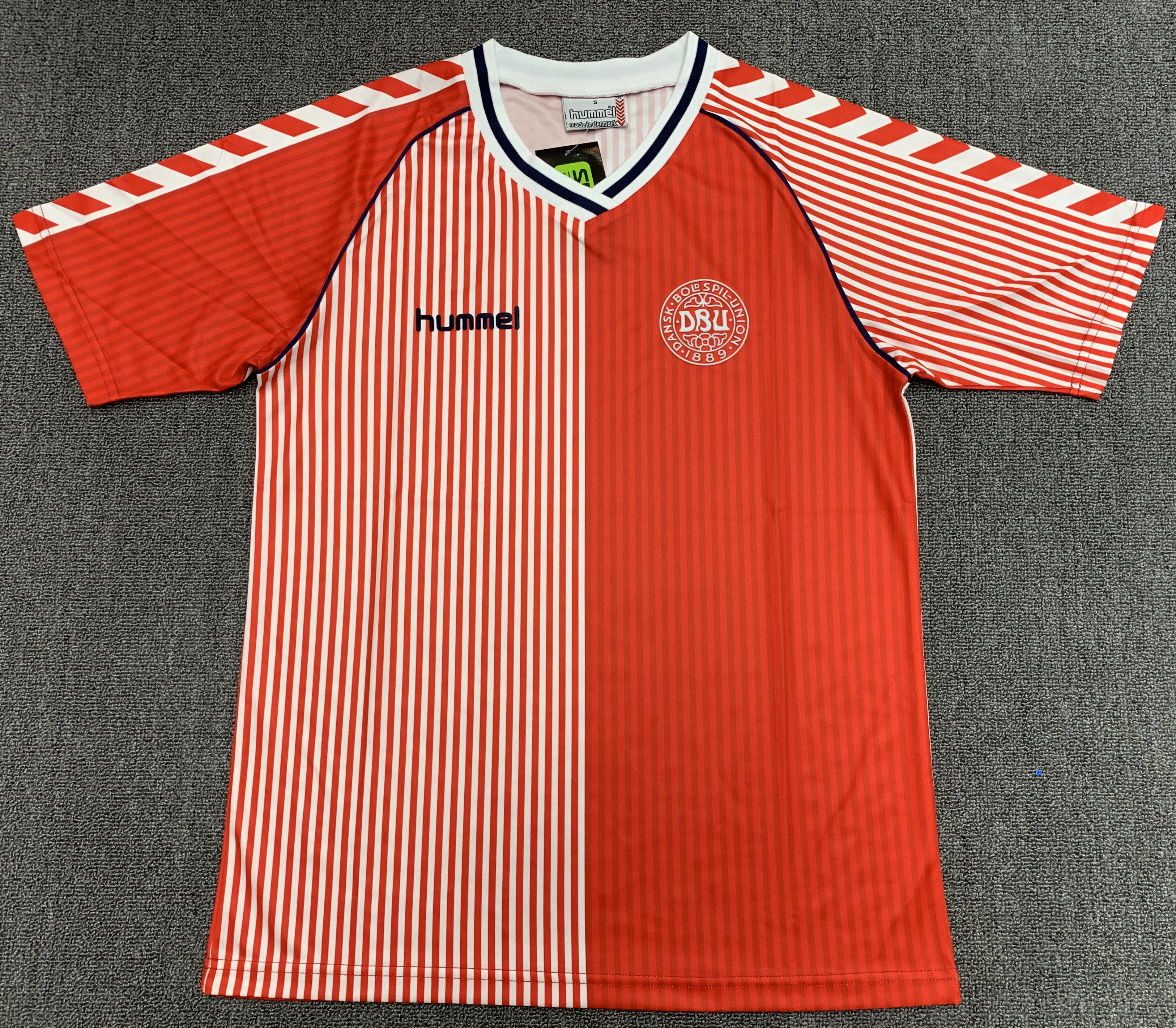 1986 Danemark Domicile Maillot Rouge Blanc