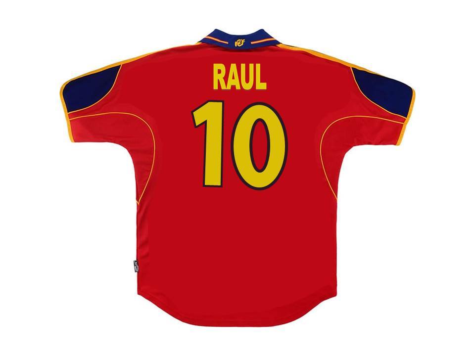 1999 2000 Spain Home Shirt Raul #10