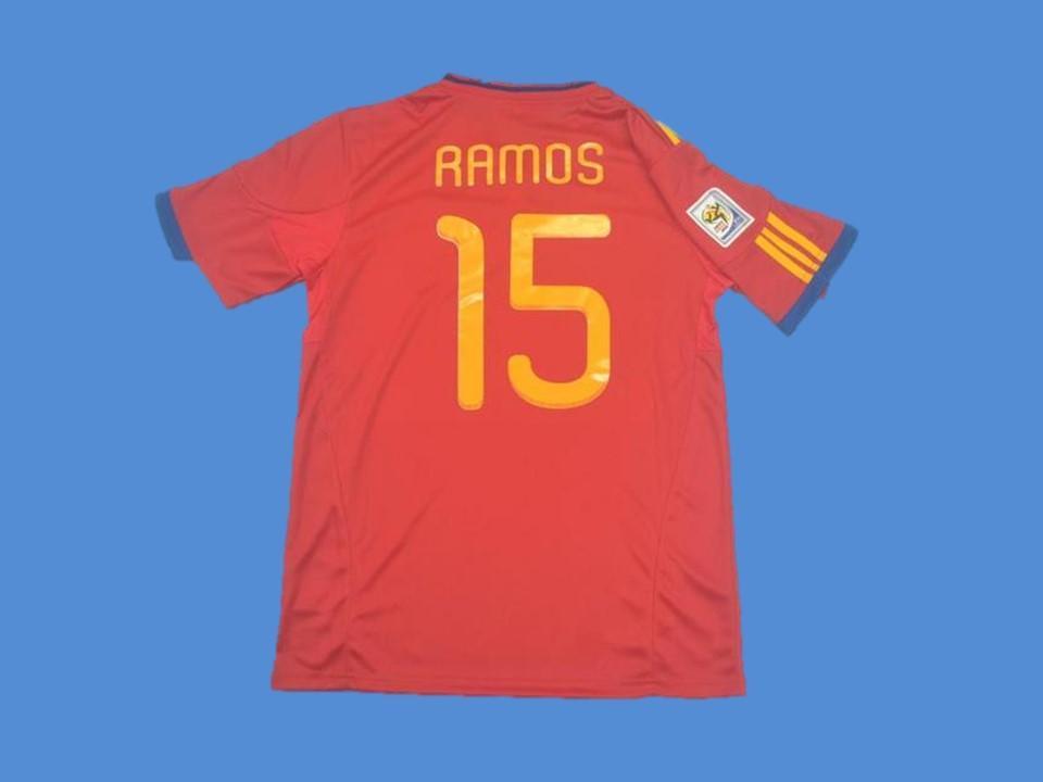 2010 Espagne Domicile Maillot Espaa Ramos #15 Coupe du Monde