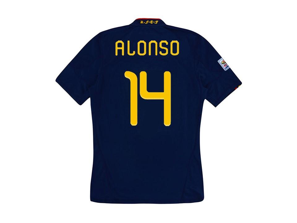 2010 Spain Away Shirt Espaa Alonso #14 Final World Cup