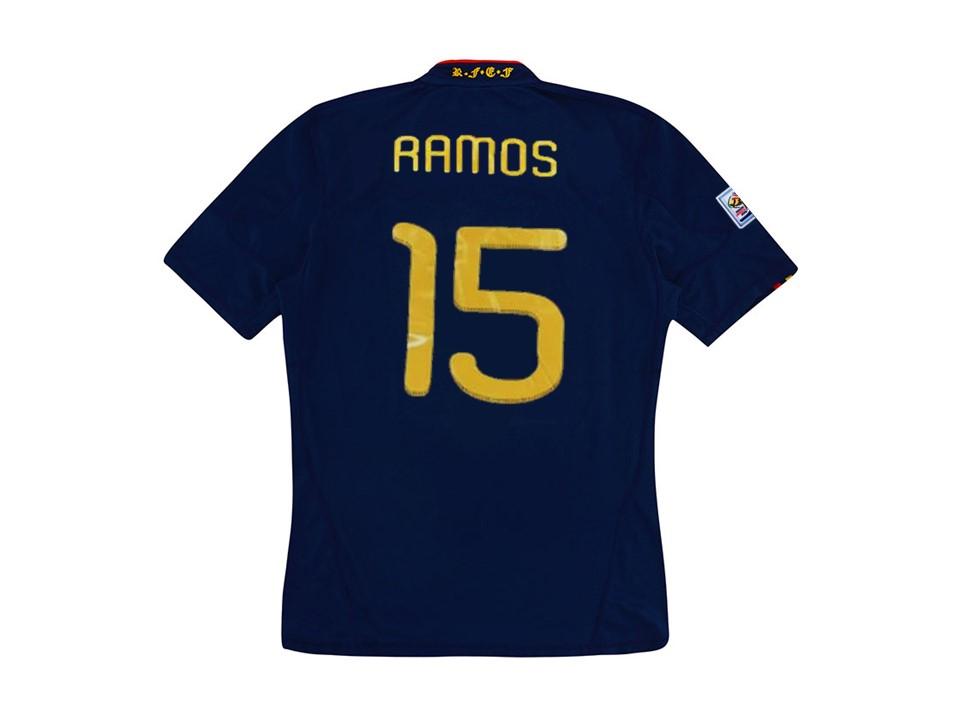 2010 Espagne Exterieur Chemise Espaa Ramos #15 Final Coupe du Monde