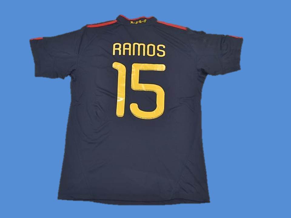 2010 Espagne Exterieur Maillot Espaa Ramos #15 Final Coupe du Monde