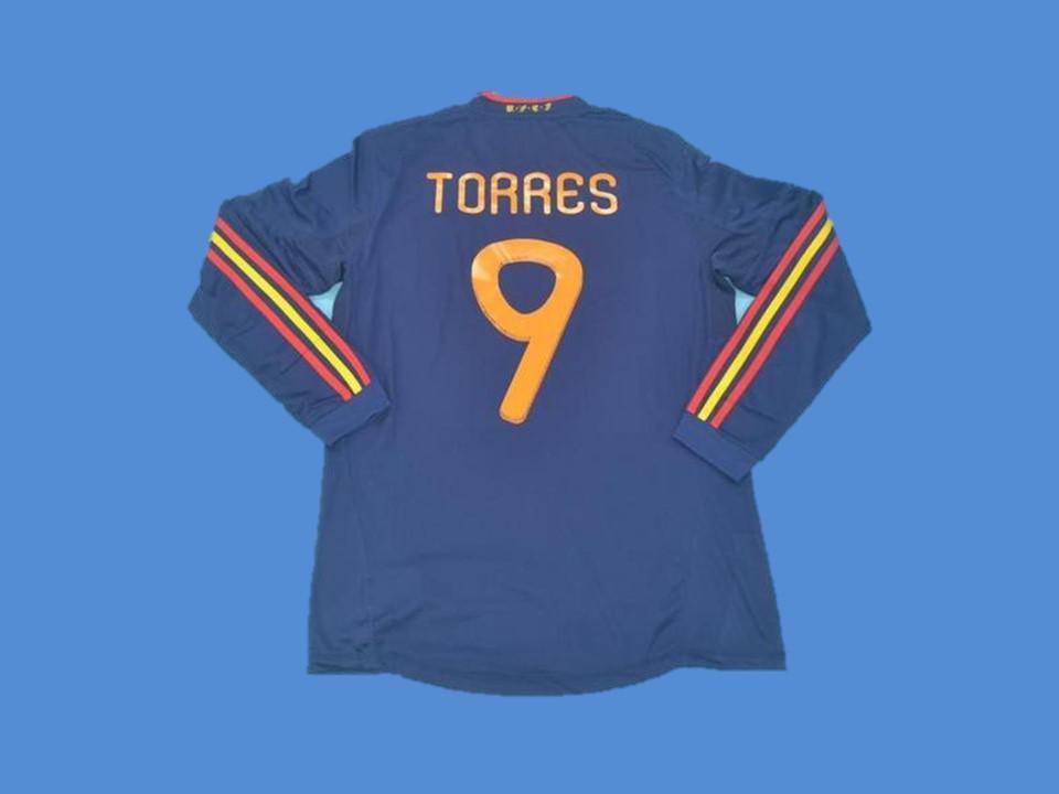 2010 Spain Away Long Sleeves Jersey Torres #9