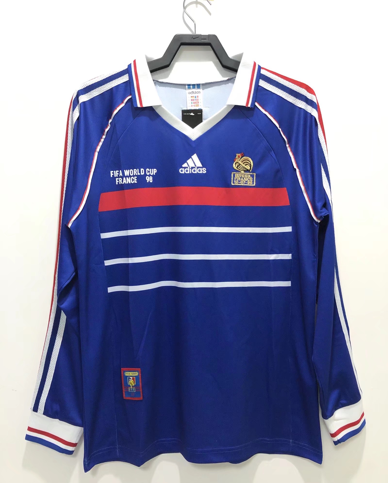 1998 France Domicile Manches Longues Maillot