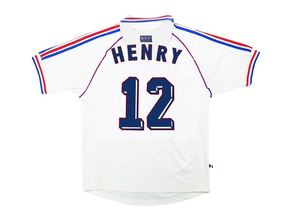 1998 France Exterieur Maillot Henry #12 Coupe du Monde