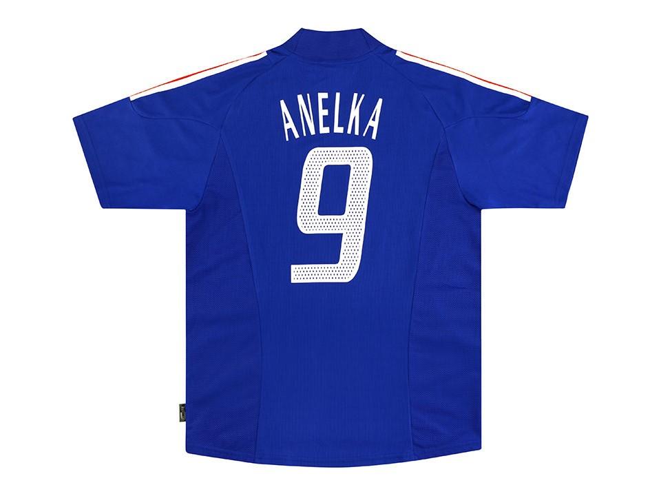 2002 France Home Jersey Anelka #9 World Cup