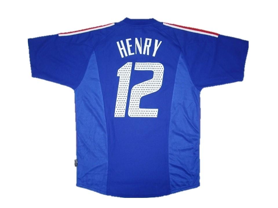 2002 France Home Jersey Henry #12 World Cup