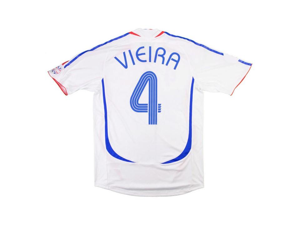 2006 France Away Jersey Vieira #4 World Cup