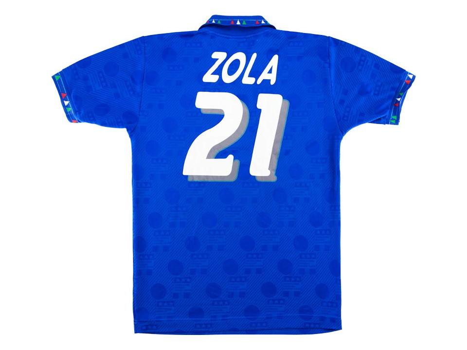 1994 Italie Domicile Maillot Zola #21 Coupe du Monde