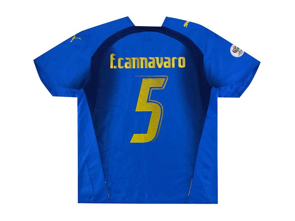 2006 Italie Domicile Maillot Cannavaro #5 Coupe du Monde