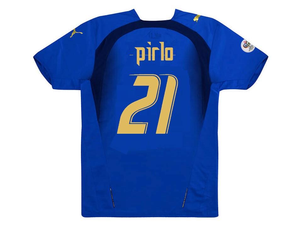 2006 Italy Home Jersey Pirlo #21 World Cup