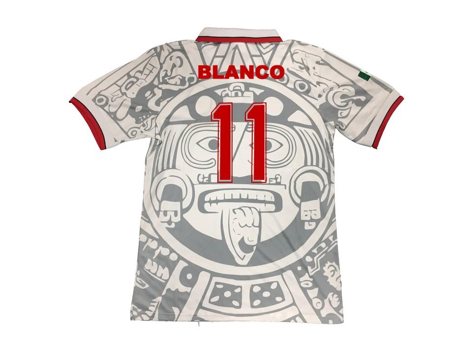 1998 Mexique Exterieur Chemise Blanc #11 Coupe du Monde