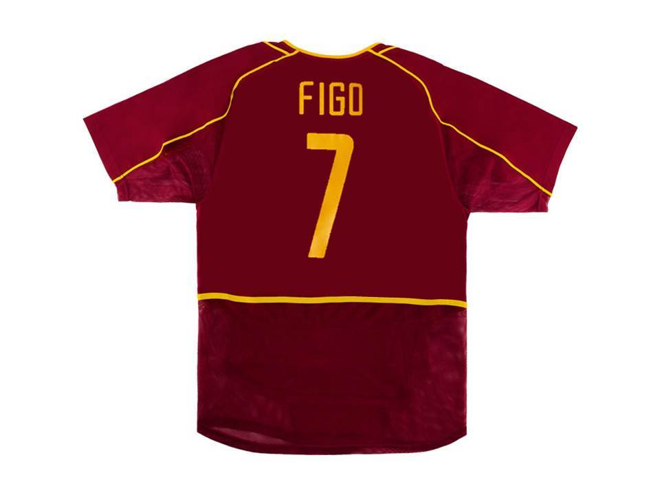 2002 Portugal Domicile Chemise Figo #7 Coupe du Monde