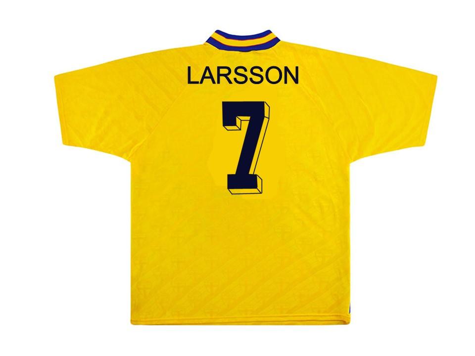 1994 Sweden Home Shirt Larsson #7 World Cup