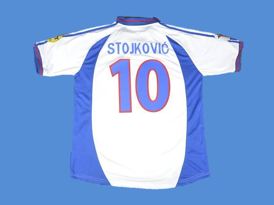 2000 Yougoslavie Exterieur Maillot Stojkovic #10 Coupe d'Europe