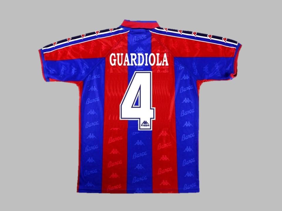 1996 1997 Barcelona Home Shirt Guardiola #4