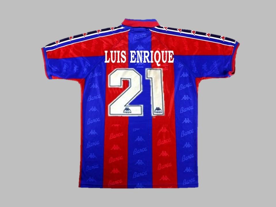 1996 1997 Barcelona Home Shirt Luis Enrique #21