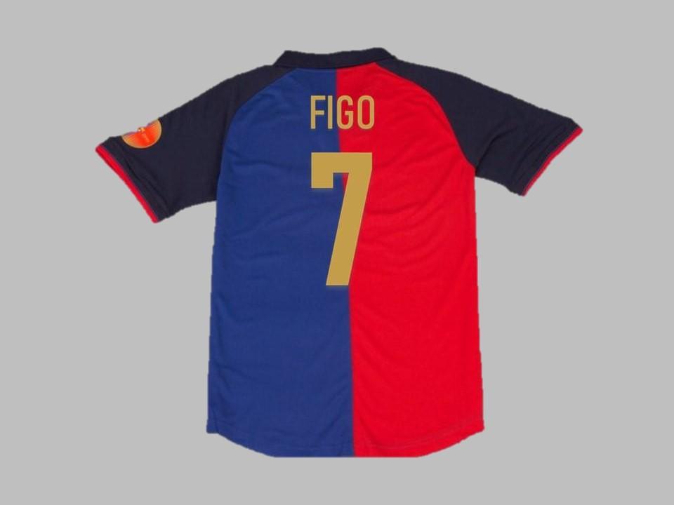 1999 Barcelona Home Shirt Figo #7 100 Years