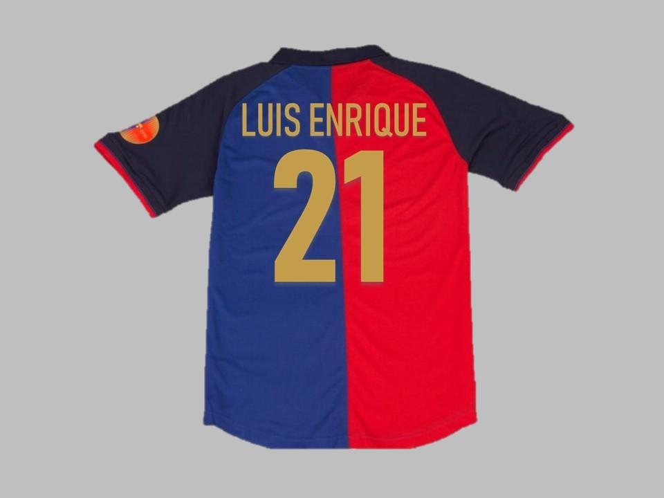 1999 Barcelona Home Shirt Luis Enrique #21 100 Years