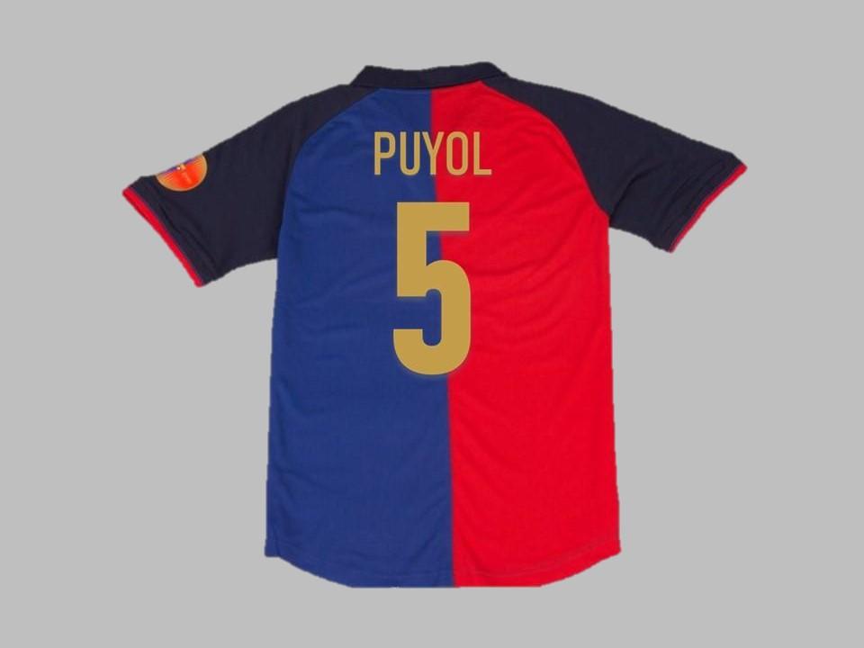 1999 Barcelona Home Shirt Puyol #5 100 Years