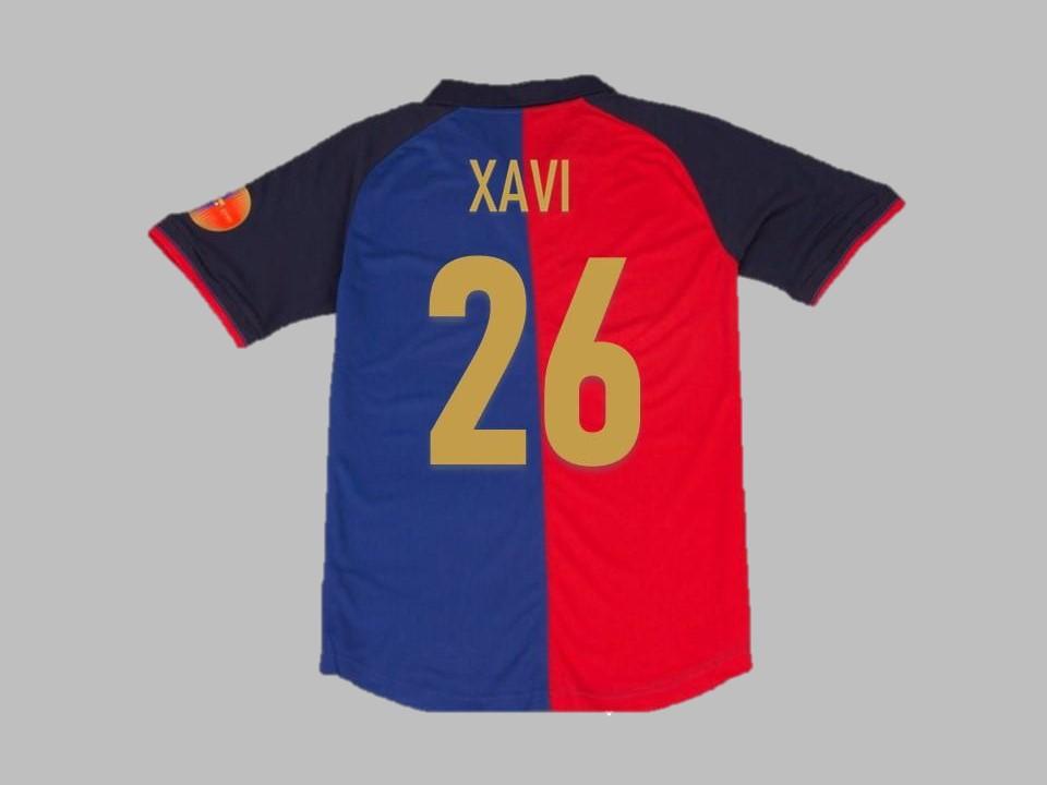 1999 Barcelone Domicile Chemise Xavi #26 100 Years