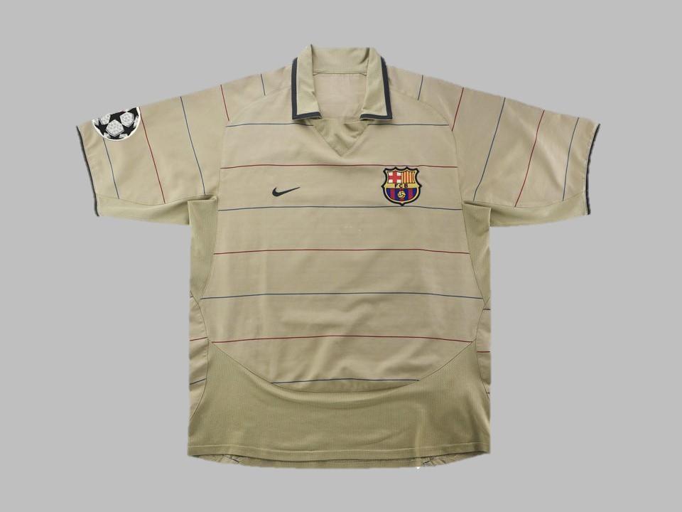 2003 2004 Barcelona Away Shirt Ucl Patches