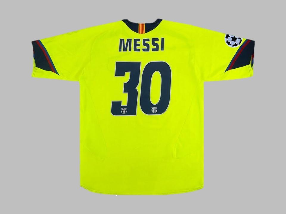 2005 06 Barcelona Away Shirt Messi #30 Ucl Patches