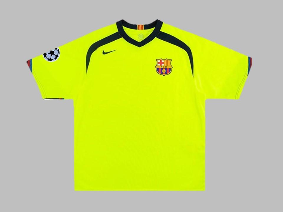 2005 06 Barcelona Away Shirt Ucl Patches