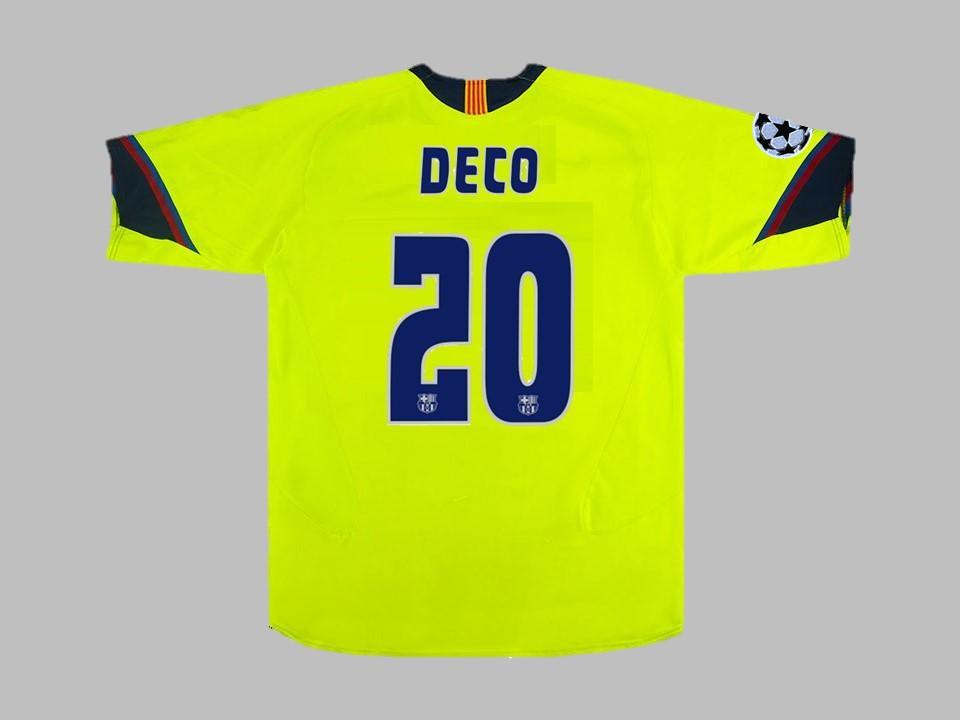 2005 2006 Barcelone Exterieur Chemise Deco #20 Ucl Flocage Insigne