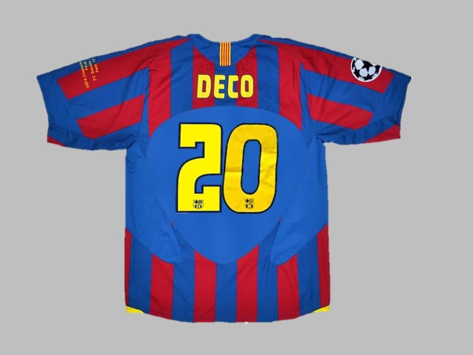 2006 Barcelone Domicile Chemise Deco #20 Ucl Flocage Insigne Final