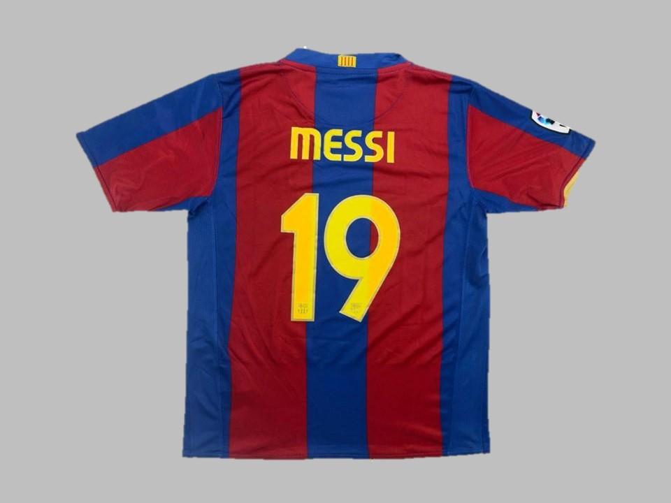 2007 2008 Barcelona Home Shirt Messi #19